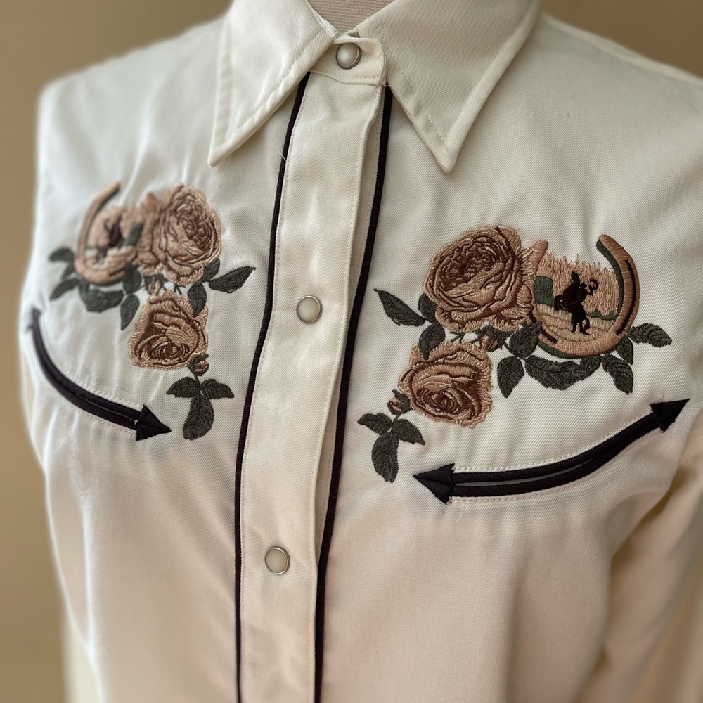 VINTAGE ROPER women’s Western pearl snap button down shirt size S